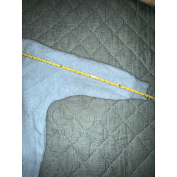 RARE Connie A Lee Blue Fluffy Fuzzy Vintage Angora Cardigan Sweater XL Pockets - Picture 10 of 10